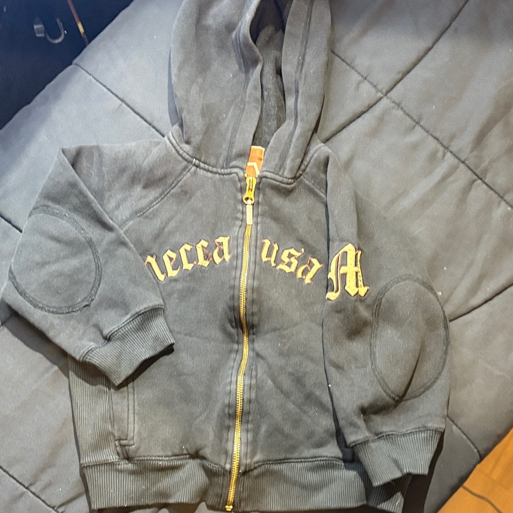 mecca Kids Hoodie - Black and Gold size s-4